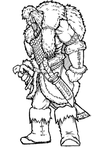 Viking Warrior Coloring Page